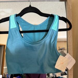 Fabletics Teal Sports Bra with Mint Accents
